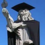 Socha Komenského s rektorem školy foto Alena Rejzková